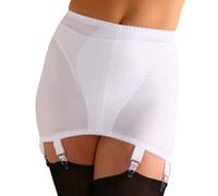 Nylon Dreams 6 Strap Girdle Open Bottom Controlling Shapewear Vintage Look and Feel NDG6 (as8, alpha, l, regular, regular, White)
