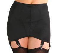 Nylon Dreams 6 Strap Girdle Open Bottom Controlling Shapewear Vintage Look and Feel NDG6 (as8, alpha, x_s, regular, regular, Black)