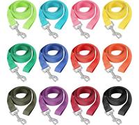 Nylon Dressage Dog Leashes, 1.5m, Multicolour, Set of 12, for Training, Play, Camping, or Garden Use, Small and Medium Puppies