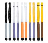 Nylon Drum Brushes with Rubber Handle for Cajon Percussion, Professional Wavy Broom Set for Country Music, Anti-Slip Grip for Beginners, (Black Grey)