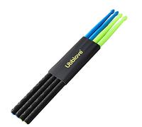 Nylon Drumsticks 5A with ANTI-SLIP Handles for Drum Light Durable Plastic Exercise 2 Pair Drum Sticks for Kids Adults Musical Instrument Percussion Accessories (Blue and Green)