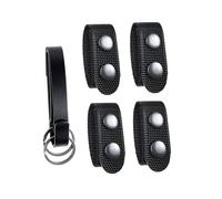 Nylon Duty Belt Keeper with Double Snaps(Set of 4) +1 Strong Metal Key Keeper(1 Pack) (Nylon Outer Snap)