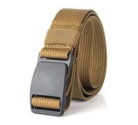 Nylon Elastic Braided Stretch Waist Belt Outdoor Thickening Plastic Buckle Male Casual Belt, Brown,120