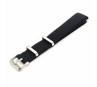 Nylon Elastic G10 Watch Strap with Double Safety Loop Comfort 18 mm 20 mm 22 mm Green Red Yellow Black Grey Orange Beige Blue Military Vintage Army 007, Black, 20mm, Born