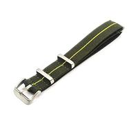 Nylon Elastic G10 Watch Strap with Double Safety Loop Comfort 18 mm 20 mm 22 mm Green Red Yellow Black Grey Orange Beige Blue Military Vintage Army 007, Green/Yellow, 22mm, Born