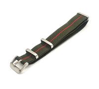Nylon Elastic G10 Watch Strap with Double Safety Loop Comfort 18 mm 20 mm 22 mm Green Red Yellow Black Grey Orange Beige Blue Military Vintage Army 007, green / red, 20mm, Born