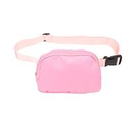 Nylon Fanny Pack, Adjustable Belt Large Capacity Waist Bag 600D Nylon Fashion Fanny Waist Pouch for Woman, Adult Fitness, Walking, Hiking (Pink)