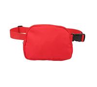 Nylon Fanny Pack, Adjustable Belt Large Capacity Waist Bag 600D Nylon Fashion Fanny Waist Pouch for Woman, Adult Fitness, Walking, Hiking (Red)