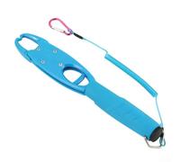 Nylon Fish Gripper with Adjustable Dual Scale Measuring Tool, Anti-Slip Handle for Comfortable Grip, and Secure Clamping to Control Fish during Fishing (blue)