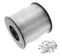 Nylon Fishing Line Roll with Aluminum Crimping Sleeves | Flexible Cord for Hanging Decoration and DIY Projects, Enough Length, Not Easy to Deform, Finish