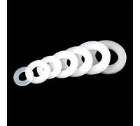 Nylon Flat Washers Spacers, 100Pcs White Plastic Nylon Washer Plated Flat Spacer Seals Gasket Ring, M2-M8(M5)