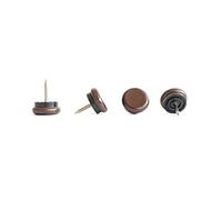 Nylon Furniture Glides, 20mm Slider Pads for Chair Feet, Nail-On Floor Protectors Easy Gliders, (Brown, Pack of 48, Free 2mm Drill Bit) - Made in Germany