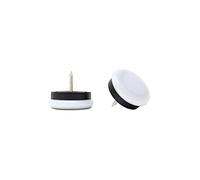 Nylon Furniture Glides, 30mm Slider Pads for Chair Feet, Nail-On Floor Protectors Easy Gliders, (White, Pack of 24, Free 2mm Drill Bit) - Made in Germany