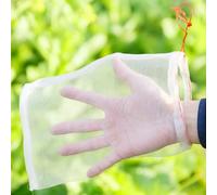 Nylon grow bags with mesh ventilation and drawstring closure, designed to protect fruits and plants from insects and environmental stressors (15 * 10cm)