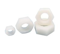 Nylon Hex Nuts 20/50/100pcs M2 M3 M4 M5 M6 M8 M10 M12 Black White Vibration-Proof Plastic Fasteners For Electronics(White,100pcs M2)