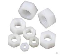 Nylon Hex Nuts DIN934-20-50PCS M2 M2.5 M3 M4 M5 M6 M8 M10 M12 - White/Black Plastic Hexagon Nuts(White,M5 50pcs)