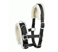 Nylon horse cavesson with artificial fur USG