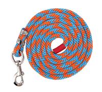 Nylon Horse Lead Rope with Thickened Large Hook, Friction Free Tug Resistant, 11.5ft - Durable Alloy Clip, Multipurpose for Livestock and Pets (Blue Orange)