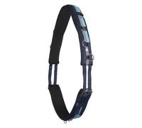 Imperial Riding IRH Deluxe Lunging Belt Polyester with Neoprene Lining and Metal Rings Blue/Navy Silver, Full