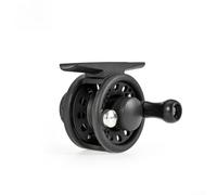 Nylon Ice Fishing Reel with One-Way Drag System and Single Bearing, Ambidextrous Left or Right Hand Use, Compact Size for Freshwater or Ice Fishing, Black(A)