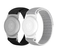 Nylon Kids Strap Compatible with Apple AirTag, Protective Case for Air Tag GPS Tracker Holder with Nylon Sport Loop Wristband, Adjustable Anti Lost Watch Band for Toddler Child Seniors