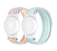 Nylon Kids Strap Compatible with Apple AirTag, Protective Case for Air Tag GPS Tracker Holder with Nylon Sport Loop Wristband, Adjustable Anti Lost Watch Band for Toddler Child Seniors