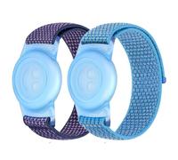Nylon Kids Strap Compatible with Apple AirTag, Protective Case for Air Tag GPS Tracker Holder with Nylon Sport Loop Wristband, Adjustable Anti Lost Watch Band for Toddler Child Seniors