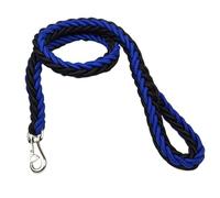 Nylon Knit Dog Leash for Large Breeds Heavy Duty Rope Walking Training Bulldog Rottweiler Hound Pet Control(Blue Black)
