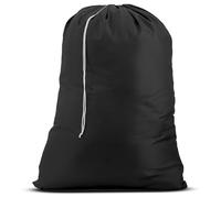 Nylon Laundry Bag - Black, 30” x 40” - Sturdy rip and tear resistant nylon material with drawstring closure. Ideal machine washable nylon laundry bags for college, dorm and apartment dwellers.