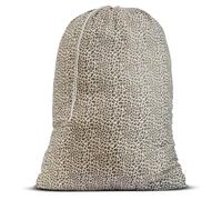 Nylon Laundry Bag - Leopard, 30” x 40” - Sturdy rip and tear resistant nylon material with drawstring closure. Ideal machine washable nylon laundry bags for college, dorm and apartment dwellers