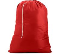 Nylon Laundry Bag - Locking Drawstring Closure and Machine Washable. These Bags will Fit a Laundry Basket or Hamper and Strong Enough to Carry up to Three Loads of Clothes. (Red)