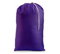 Nylon Laundry Bag with Drawstring Closure, Machine Washable - Fits Hamper or Laundry Basket, Strong Enough to Carry Up to Three Loads of Laundry (Purple)
