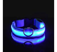 Nylon LED Luminous Dog Collar Adjustable Flashing Luminous Dog Collar Night Anti-lost Dog Light Collar Outdoor Dog Safety Collar For Chihuahua Pug French Bulldog,Blue,L