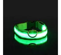 Nylon LED Luminous Dog Collar Adjustable Flashing Luminous Dog Collar Night Anti-lost Dog Light Collar Outdoor Dog Safety Collar For Chihuahua Pug French Bulldog,green,S