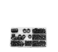 Nylon Lock Nut Set Black Zinc Plated Carbon Steel M2-M12 Hexagon Locknut Self Locking Nut Assortment Kit DIN985(Black m3-m12 245pcs)