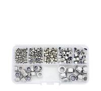Nylon Lock Nut Set Black Zinc Plated Carbon Steel M2-M12 Hexagon Locknut Self Locking Nut Assortment Kit DIN985(304 m2-m8 225pcs)
