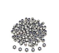 Nylon Lock Nuts M2 M2.5 M3 M4 M5 M6 M8 M10 M12 M14 M16 M20 304 Stainless Steel Hexagon Anti-Slip Automatic Lock Nut DIN985(M2 X 50pcs)