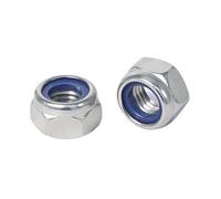 Nylon Locking Hex Nuts, 20 Pcs 304 Stainless Steel Metric Hex Self-Locking Nut Set M3 M4 M5 M6 M8 M10 M12(M12)