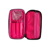 Nylon Make Up Bag for Girl Travel Daily Doule Zipper Small Cosmetic Bags(Pink)