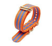 Nylon Nato Watch Band 18mm 20mm 22mm 24mm Sport Strap with Gold Stainless Steel 5 Rings Buckle, 24mm