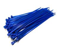 Nylon Plastic Cable Ties Long and Wide Extra Large Zip Ties Black and White wrap 50 pieces (Blue, 4.8mm x 200mm)
