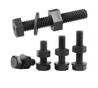 Nylon Plastic Hexagon Pan Head， Insulated Nylon Hex Screw Nut Washer Set Pack Of 5/10 pcs Black M10 M12 Lengths 20-100mm(45mm,M10 (10Pcs))