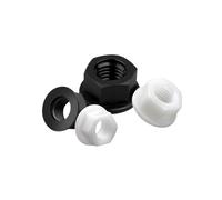 Nylon Plastic Hexagon Pan Head， Nylon Hexagonal Hex Head Flat Bottom Flange Nut Pack Of 5-50 pieces Black White M3-M12(30pcs,M12 White)