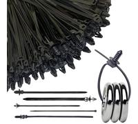 Nylon Push Mount Cable Ties - 160pcs with Closure, Car Wire Clips | Durable Wire Management for Indoor, Outdoor, Construction, Cars, Trailers, Electric, Organization, Safe,