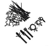 Nylon Push Mount Zip Tie Clip 45PCS Automotive(45pcs) | 150-piece bulk pack, black nylon construction, push-mount design, fits 8mm holes, automotive wire management