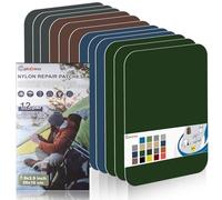 Nylon Repair Patches 20x10 cm 12 pcs Nylon Repair Tape Nylon Fabric Patch Self Adhesive Outdoor Camping Gear Nylon Repair Kit for Tent, Umbrella, Down Jackets, Sleeping Bag, Knapsack (Color Set A)