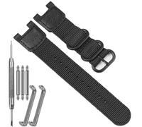 Nylon Replacement Watch Band Compatible with Casio Pro Trek PRG-110C/PRG-110Y/PRW-1300/PRW-1300Y/PAW-1300 - Durable Woven Strap for Men’s Outdoor Sports Bracelet (Black strap black buckle)