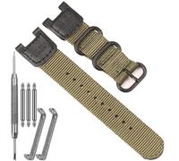 Nylon Replacement Watch Band Compatible with Casio Pro Trek PRG-110C/PRG-110Y/PRW-1300/PRW-1300Y/PAW-1300 - Durable Woven Strap for Men’s Outdoor Sports Bracelet (Armygreen strap steel buckle)