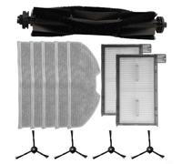Nylon Roller Brush Kit for Eufy X8 Pro Side Filters(A) | Side brushes included, corner edge cleaning, plastic nylon build, captures dust debris, 4 or 8 pack