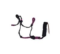 Nylon rope halters for horses with lead, Braided personalized horse halter with Knots for Training Riding Ready Equestrian Western Tack(pink)
